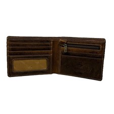 Visconti Real Leather Wallet Brown Bifold Unused Distressed Look Multiple Slots