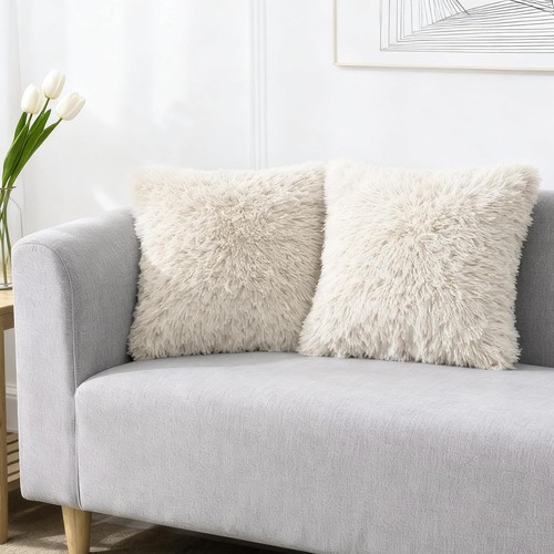 Pack faux fur cushion covers - 2,
