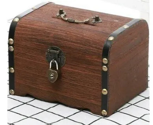 Vintage wooden treasure chest - treasure,