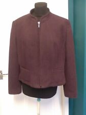 Marks & Spencer Plum Zip Up Textured Jacket - Size 18 (D1)