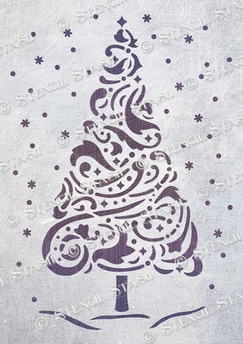 Stencil snowy xmas - stencil, 3