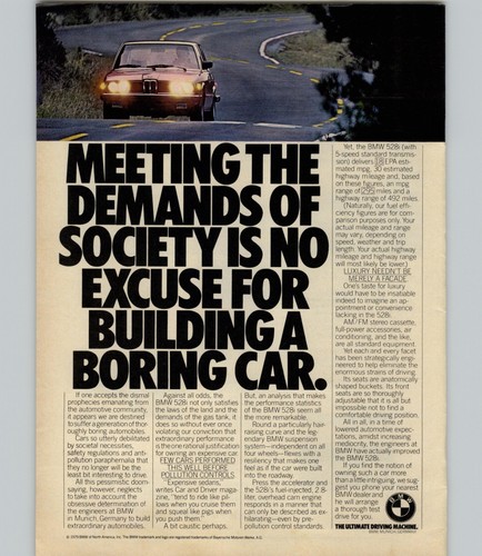 1980 vintage car print bmw - ad,