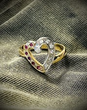 18ct Gold Diamond & Ruby Heart