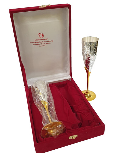 Silver plated brass champagne - silver,