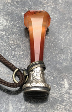 Antique Victorian Scottish agate and silver wax seal miniature 30mm high 4g