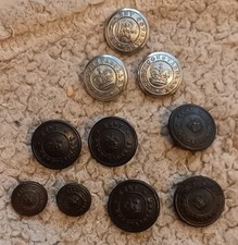Kent Constabulary Buttons 10 Mixed Buttons 3 Metal 7 Plastic Buttons