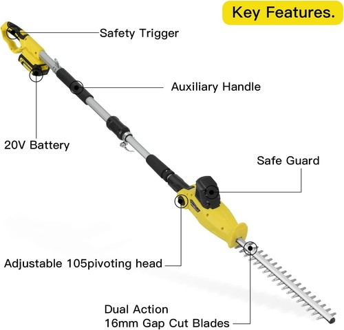Cordless pole hedge trimmer - cordless,