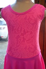 Hot pink lace front sleeveless ballroom dance dress BALL6 -  Size UK 10