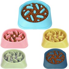 Dog Bowl Slow Feeder Pet Bowl Anti Bloating Anti Slip Feet Interactive Feed Dish