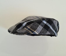 Baby boy's Black & Grey Check & lined flat cap newborn to 36 month child