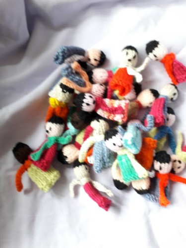 Handknitted finger puppets - puppets,