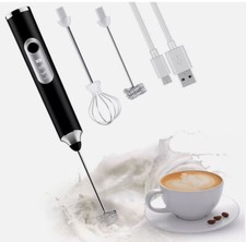Rechargeable Electric Milk Coffee Frother Whisk Egg Beater Handheld Frappe Mixer