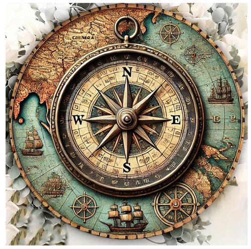Vintage nautical compass - nautical, metal