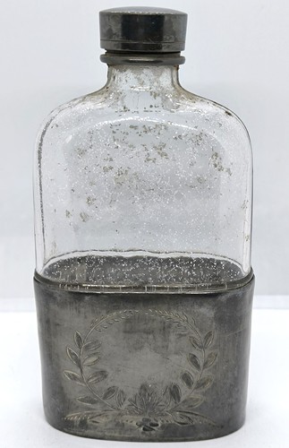 Victorian glass hip flask with - victorian,