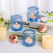 6PCS Glass Tea Light Candle