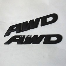 2x Matte Big AWD Black Metal