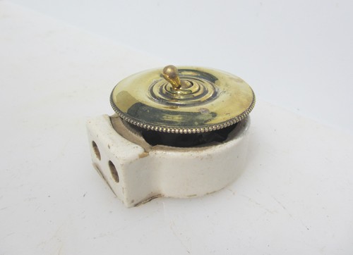 Antique brass ceramic light - &,