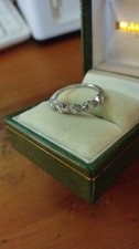 DIAMONIQUE (QVC) Sterling Silver Half Eternity Ring UK size n