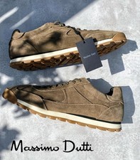 Size UK 9 - Massimo Dutti Soft Split Brown Leather Trainers Shoes