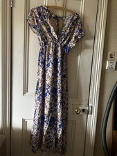 Cornflower Blue White Yellow Summer Maxi Dress