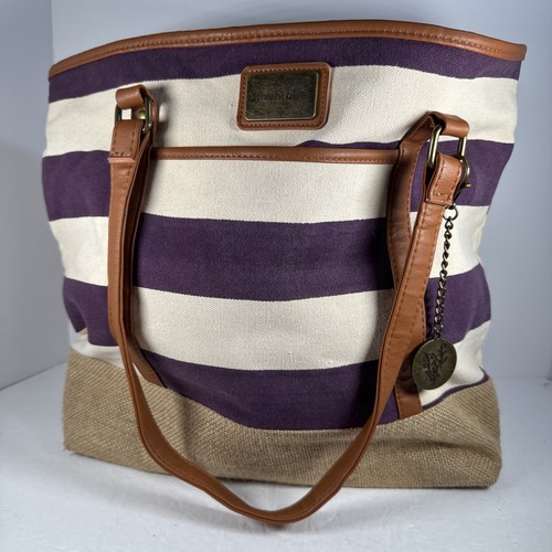 Younique canvas striped tote - canvas,