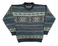 Murray Brothers Of Hawick Scotland Vintage Patterned Green Sweatshirt Mens XL