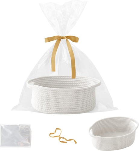 Small woven rope basket empty - woven,