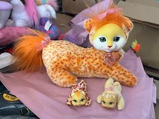 Kitty surprise orange ginger cat soft toy with 2 babies