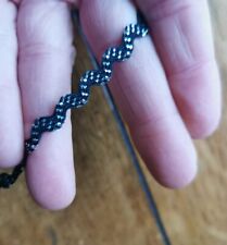 6mm Black and Silver Ric Rac. 5 metre length. Sparkle trim, ribbon, decoration.