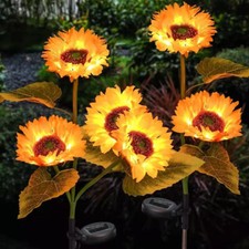 2x Solar Flower Stake Lights