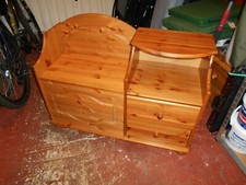 Pine wooden seat chair storage toy hallway shoe Plant side display table