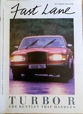 FAST LANE MAGAZINE OCT-1985 - Bentley Turbo R, MG Montego Turbo, Peugeot 205 T16