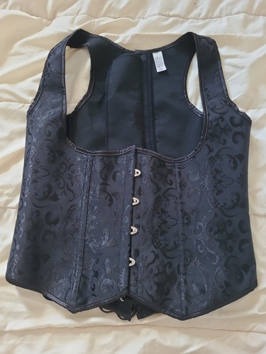 Black brocade corset top 2xl - corset,