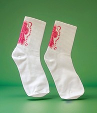 White & Pink “Yes Girls U Can” Socks | Size 3-6 | 100% Cotton Empowerment Style