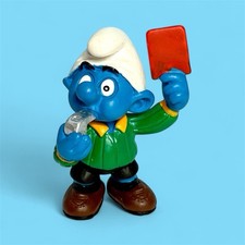 Vintage Football Referee Smurf Collectable Vinyl Figure toy 20473