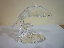 SWAROVSKI CRYSTAL DOLPHIN ON A WAVE