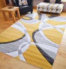 Ochre Mustard Grey Rugs Modern