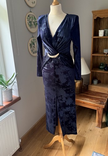 Zara navy blue crushed velvet - blue,