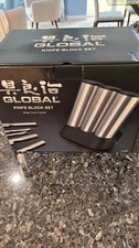 Global knife block - cylinder style - 5 slots. New, boxed. (Knives not included)