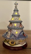 Elvis Presley Blue Christmas Porcelain Tree Bradford Exchange Music Light