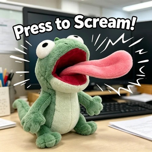 Funny screaming lizard plush - screaming,