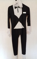 MORPHSUIT M-SUIT TUXEDO BODY SUIT BLACK WHITE  UNISEX ADULT FANCY DRESS 1 PC LRG