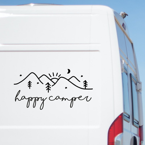 Happy camper sticker - camper,