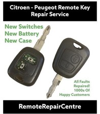CITROEN C1 C2 C3 2 BUTTON REMOTE KEY FOB REPAIR FIX SERVICE