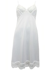 Lace trim v neck short slip white chemise Size 22 New