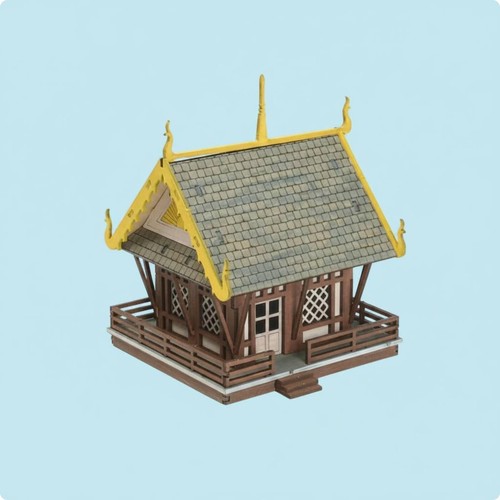 Architecture puzzle wooden - puzzle, 3d