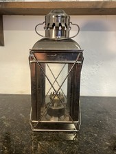 Metal Storm Lantern Glass