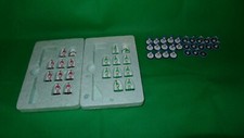 Subbuteo football team players red blue green vintage Grandstand Edition