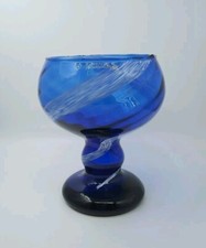 Cobalt Blue Glass Pedestal