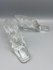 Vintage pressed glass slippers - vintage,